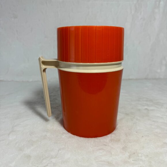 Vintage Thermos 10oz Insulated Hot or Cold Food Cup Orange King Seely Model 7002 - Picture 2 of 9